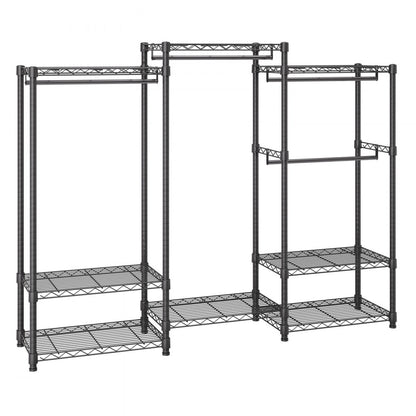 YC0003 - Versatile 800 lbs Heavy-Duty Rolling Clothes Rack with 4 Rods