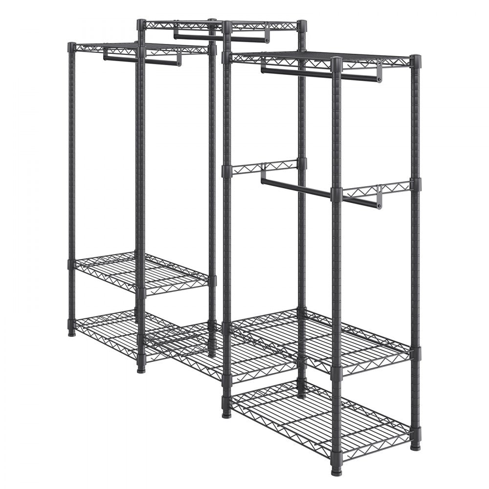 YC0003 - Versatile 800 lbs Heavy-Duty Rolling Clothes Rack with 4 Rods