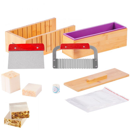 KH-Q02 - Professional Soap Making Kit with Bamboo Cutter & 1-Inch Soap Bars