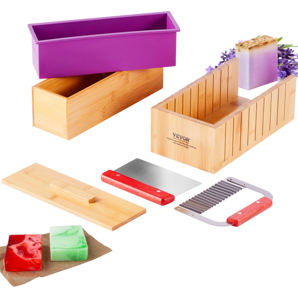KH-Q02 - Professional Soap Making Kit with Bamboo Cutter & 1-Inch Soap Bars