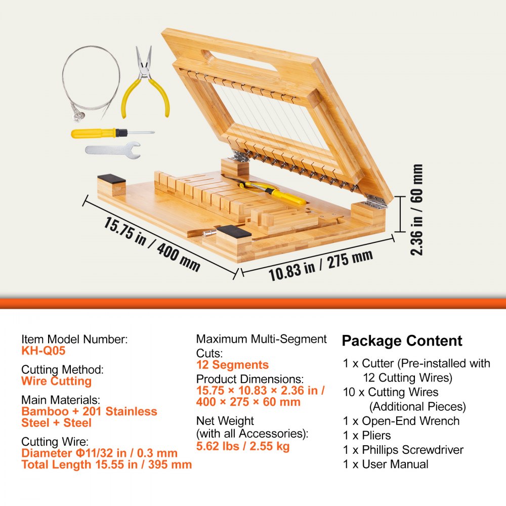 KH-Q05 - Efficient Soap Cutter for 12 Bars, 1 Inch Thick