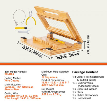 KH-Q05 - Efficient Soap Cutter for 12 Bars, 1 Inch Thick