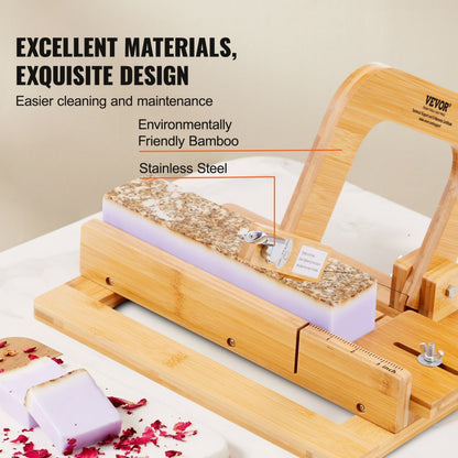 KH-Q03 - Adjustable Bamboo Soap Cutter with Ultra-Sharp Metal Wires