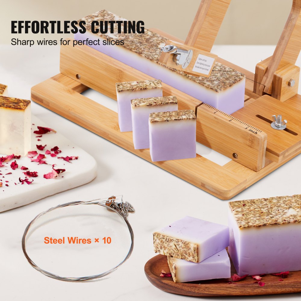 KH-Q03 - Adjustable Bamboo Soap Cutter with Ultra-Sharp Metal Wires