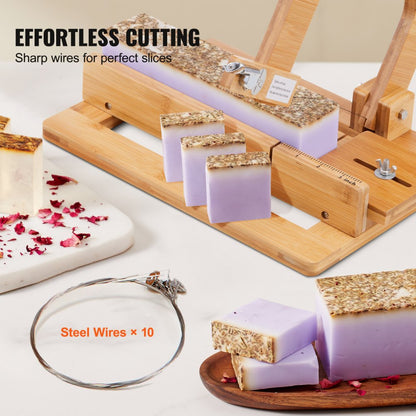 KH-Q03 - Adjustable Bamboo Soap Cutter with Ultra-Sharp Metal Wires