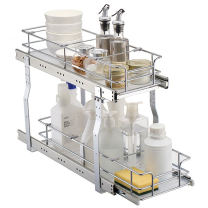 LX-C9358 - 2-Tier Pull Out Organizer, 8.5"W Steel Wire Basket