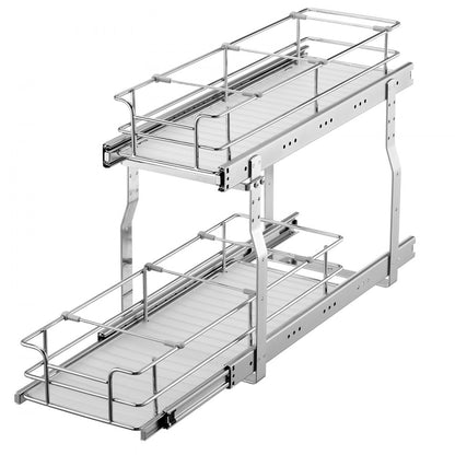 LX-C9358 - 2-Tier Pull Out Organizer, 8.5"W Steel Wire Basket