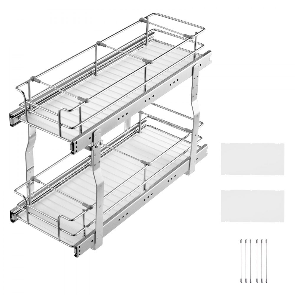 LX-C9358 - 2-Tier Pull Out Organizer, 8.5"W Steel Wire Basket