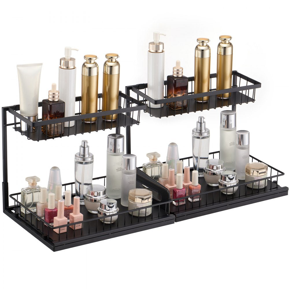 LX-P9357A - 2-Tier Steel Pull Out Organizer for Kitchen & Bathroom