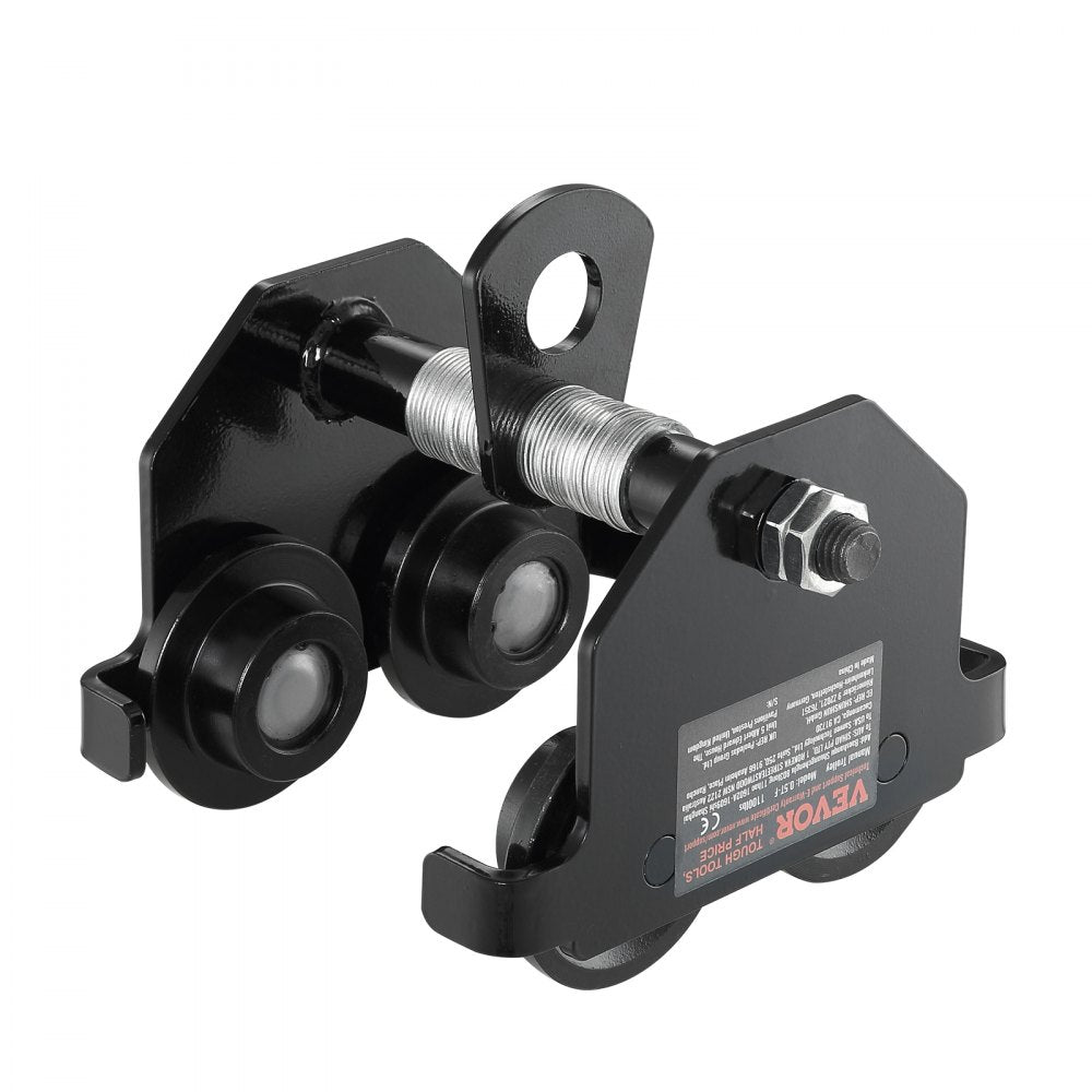0.5T-F - Adjustable 1100 lbs VEVOR Manual Trolley for I-beams, 2.5-5.5" Width