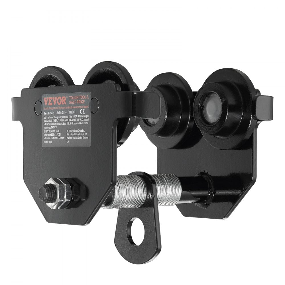 0.5T-F - Adjustable 1100 lbs VEVOR Manual Trolley for I-beams, 2.5-5.5" Width