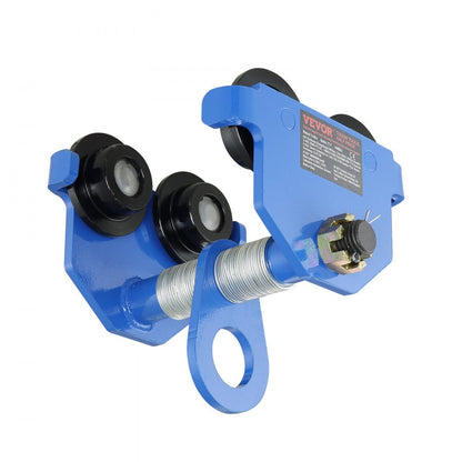 1T-F - Versatile Push Beam Trolley, Adjustable 2.5-7" Width, 2200 lbs Capacity