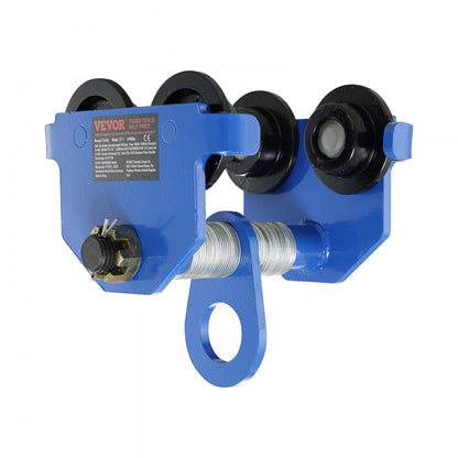 1T-F - Versatile Push Beam Trolley, Adjustable 2.5-7" Width, 2200 lbs Capacity