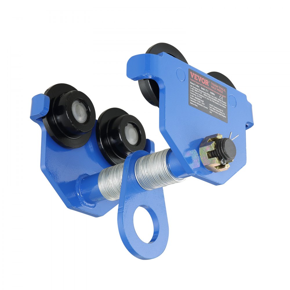 1T-F - Adjustable 2200 lbs VEVOR Trolley for I-Beams with Dual Wheels