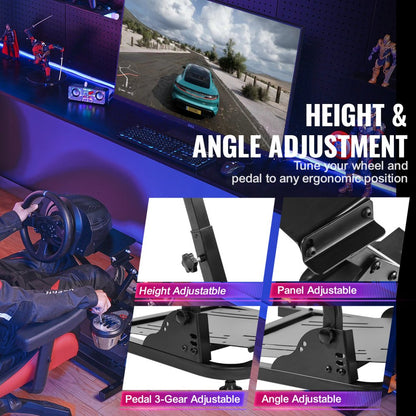 G920ZDJ - Heavy-Duty Carbon Steel Racing Wheel Stand for Thrilling Gaming