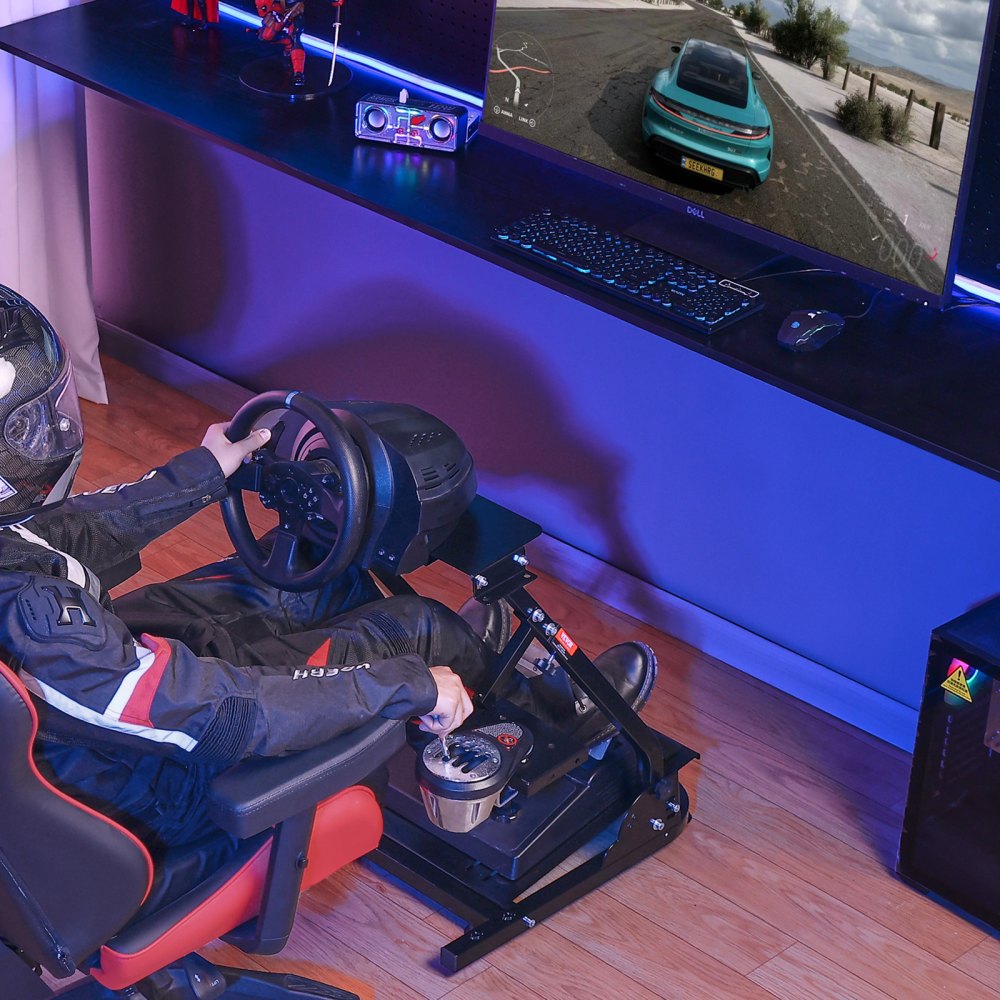 G920ZDJ - Heavy-Duty Carbon Steel Racing Wheel Stand for Thrilling Gaming