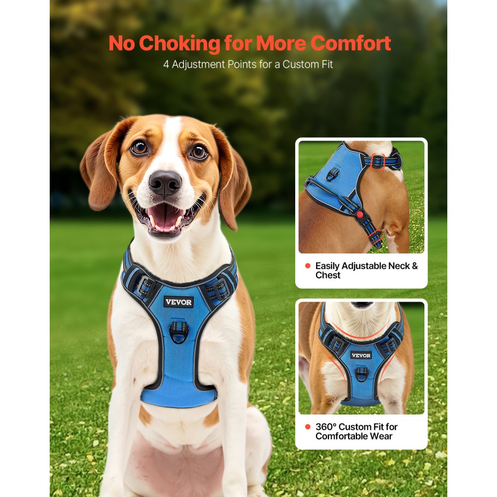 WMDY24298 - Adjustable No Pull Dog Harness for Large Breeds, Reflective Safety