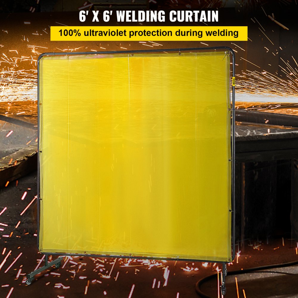 010171151053 - 6' x 6' Flame-Resistant Welding Screen with Mobile Frame
