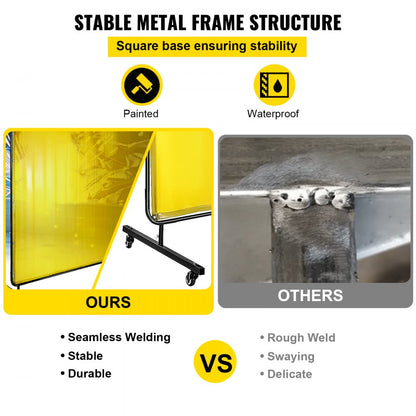 010171151053 - 6' x 6' Flame-Resistant Welding Screen with Mobile Frame