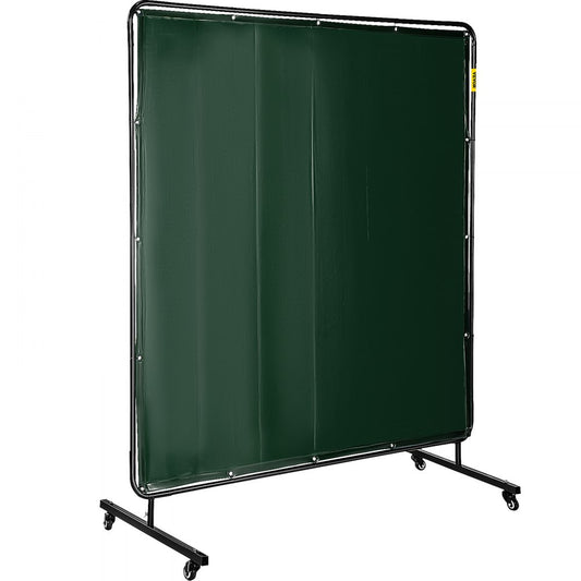 010871638485 - 6' x 6' Flameproof Welding Screen with Steel Frame & Wheels