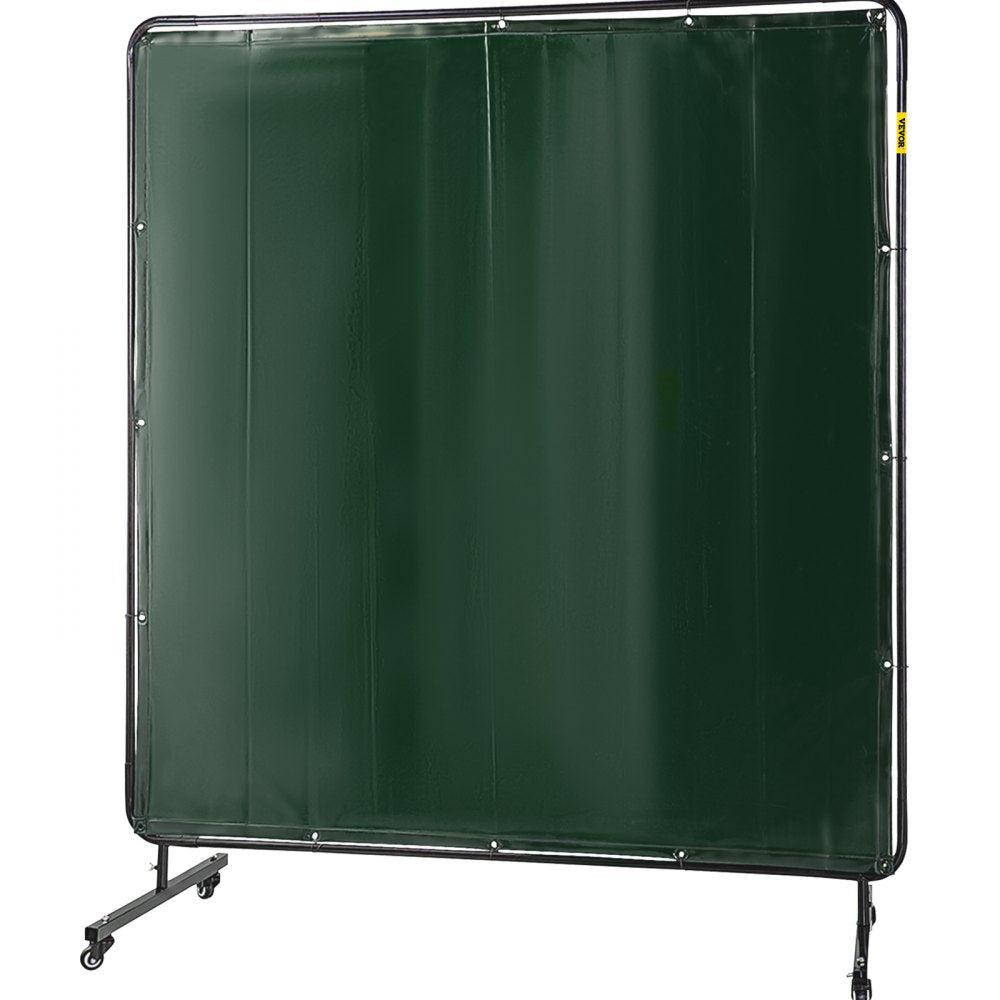 010871638485 - 6' x 6' Flameproof Welding Screen with Steel Frame & Wheels