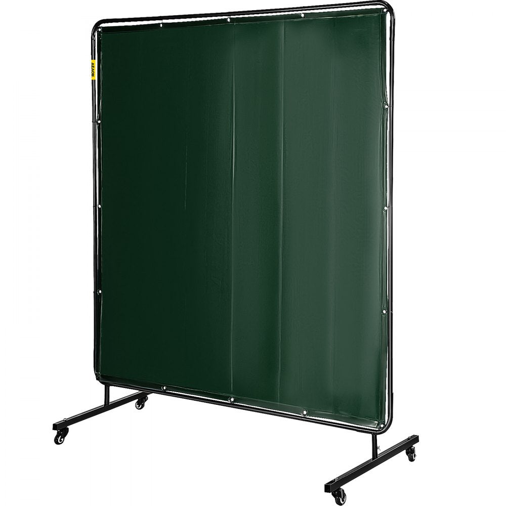 010871638485 - 6' x 6' Flameproof Welding Screen with Steel Frame & Wheels