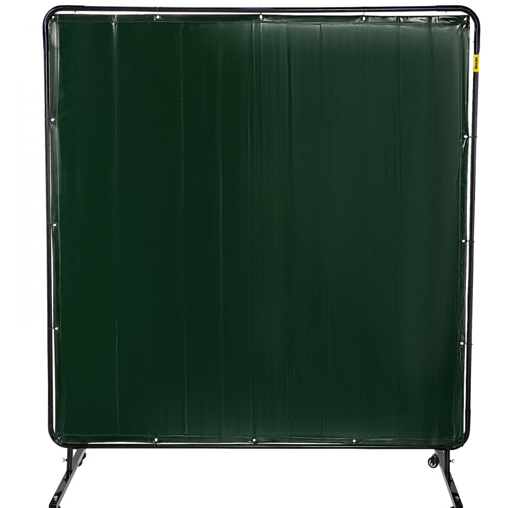 010871638485 - 6' x 6' Flameproof Welding Screen with Steel Frame & Wheels