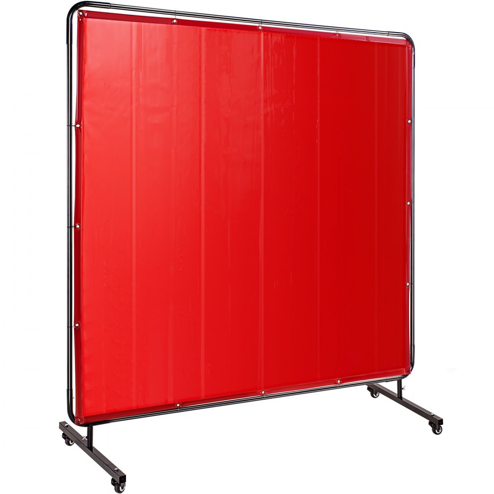 010666356335 - 6' Flame-Resistant Welding Screen on Wheels with Carbon Steel Frame