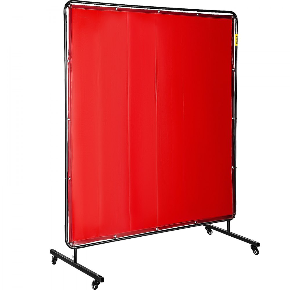 010666356335 - 6' Flame-Resistant Welding Screen on Wheels with Carbon Steel Frame