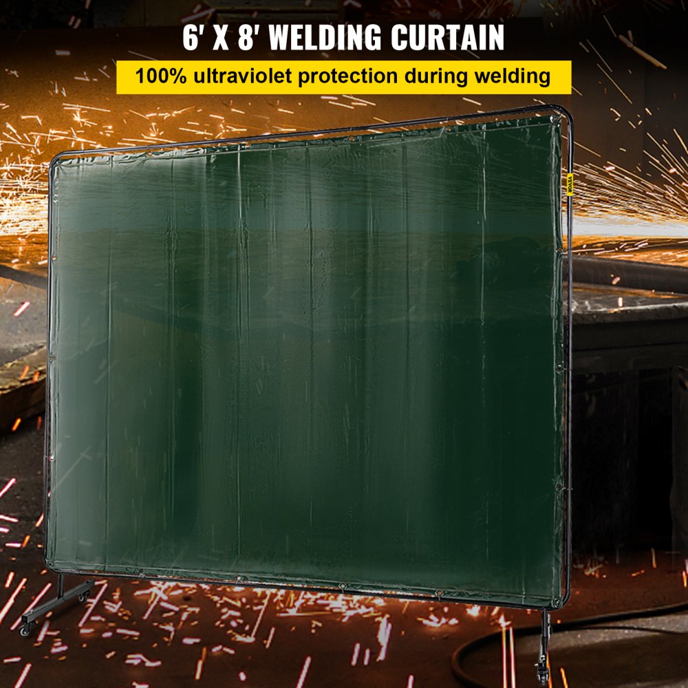 010460804961 - 6' x 8' Portable Welding Screen with Flame-Resistant Vinyl