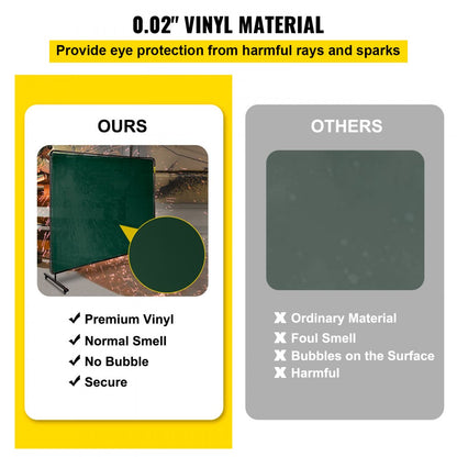 010460804961 - 6' x 8' Portable Welding Screen with Flame-Resistant Vinyl