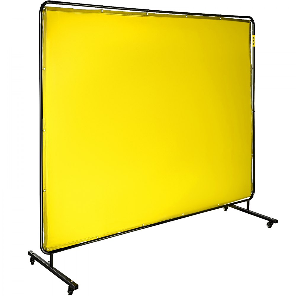 010296630769 - 6' x 8' Flame-Resistant Welding Screen with Mobile Steel Frame