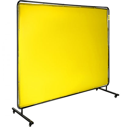 010296630769 - 6' x 8' Flame-Resistant Welding Screen with Mobile Steel Frame