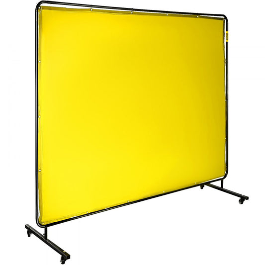 010296630769 - 6' x 8' Flame-Resistant Welding Screen with Mobile Steel Frame