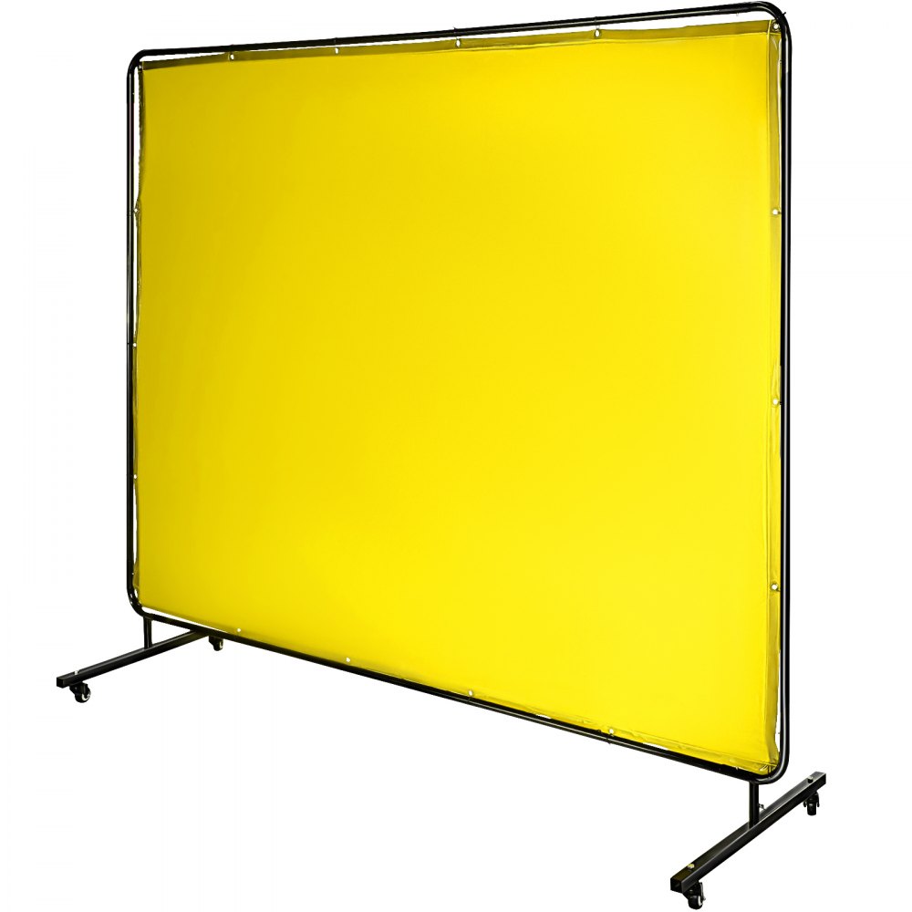 010296630769 - 6' x 8' Flame-Resistant Welding Screen with Mobile Steel Frame