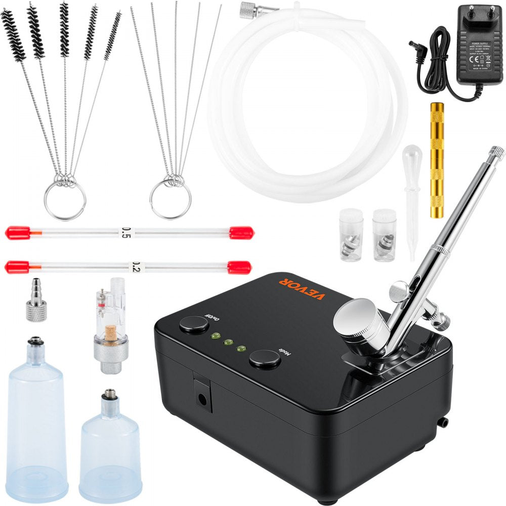 010798203876 - VEVOR Portable Airbrush Set with 0.2mm to 0.5mm Tips