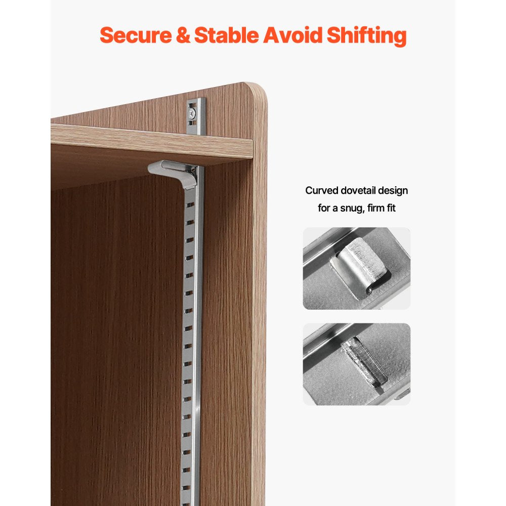 GJ01 - Adjustable Durable Shelf Clips for Slotted Rails, 40 Pack