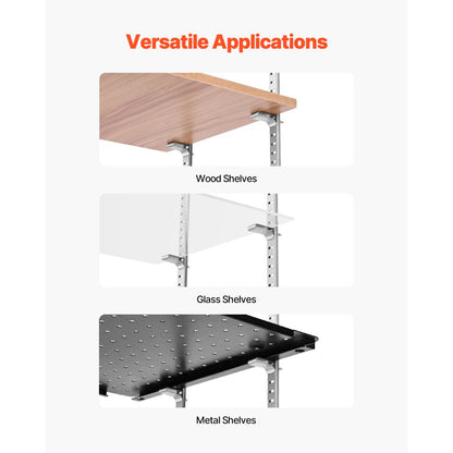 GJ01 - Adjustable Durable Shelf Clips for Slotted Rails, 40 Pack