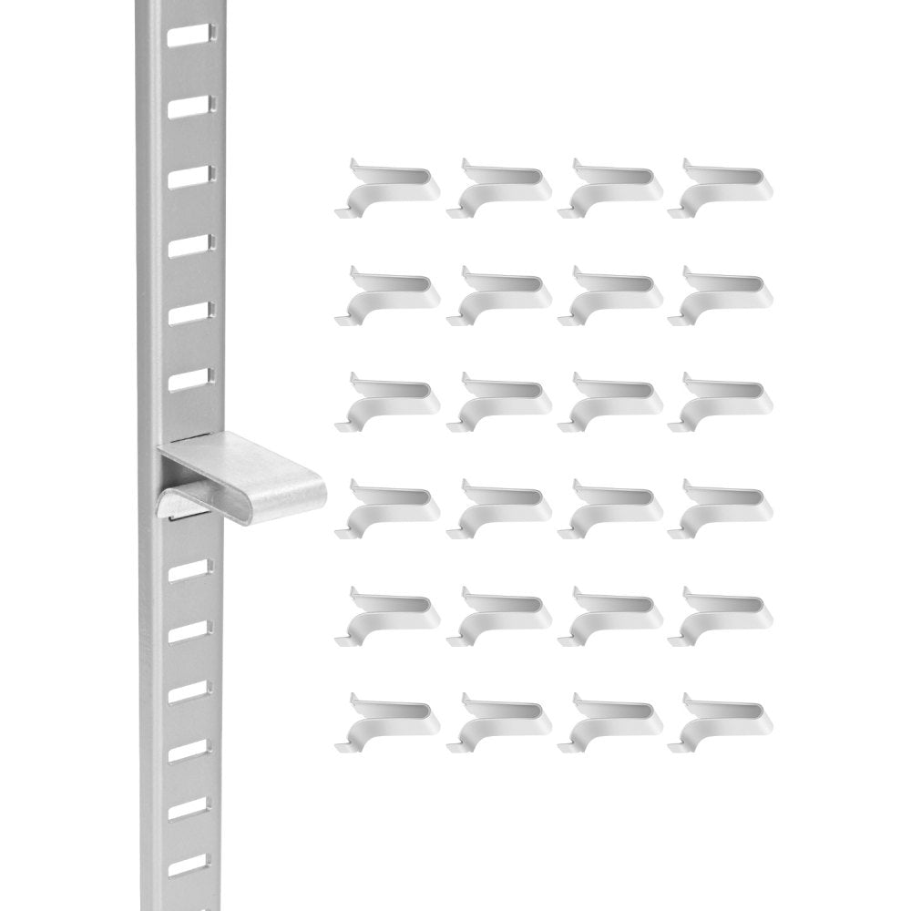 GJ01 - Adjustable Durable Shelf Clips for Slotted Rails, 40 Pack