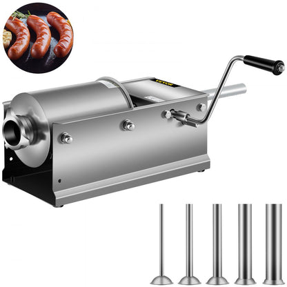 HS-3L - 3L Stainless Steel Sausage Stuffer with 5 Tubes