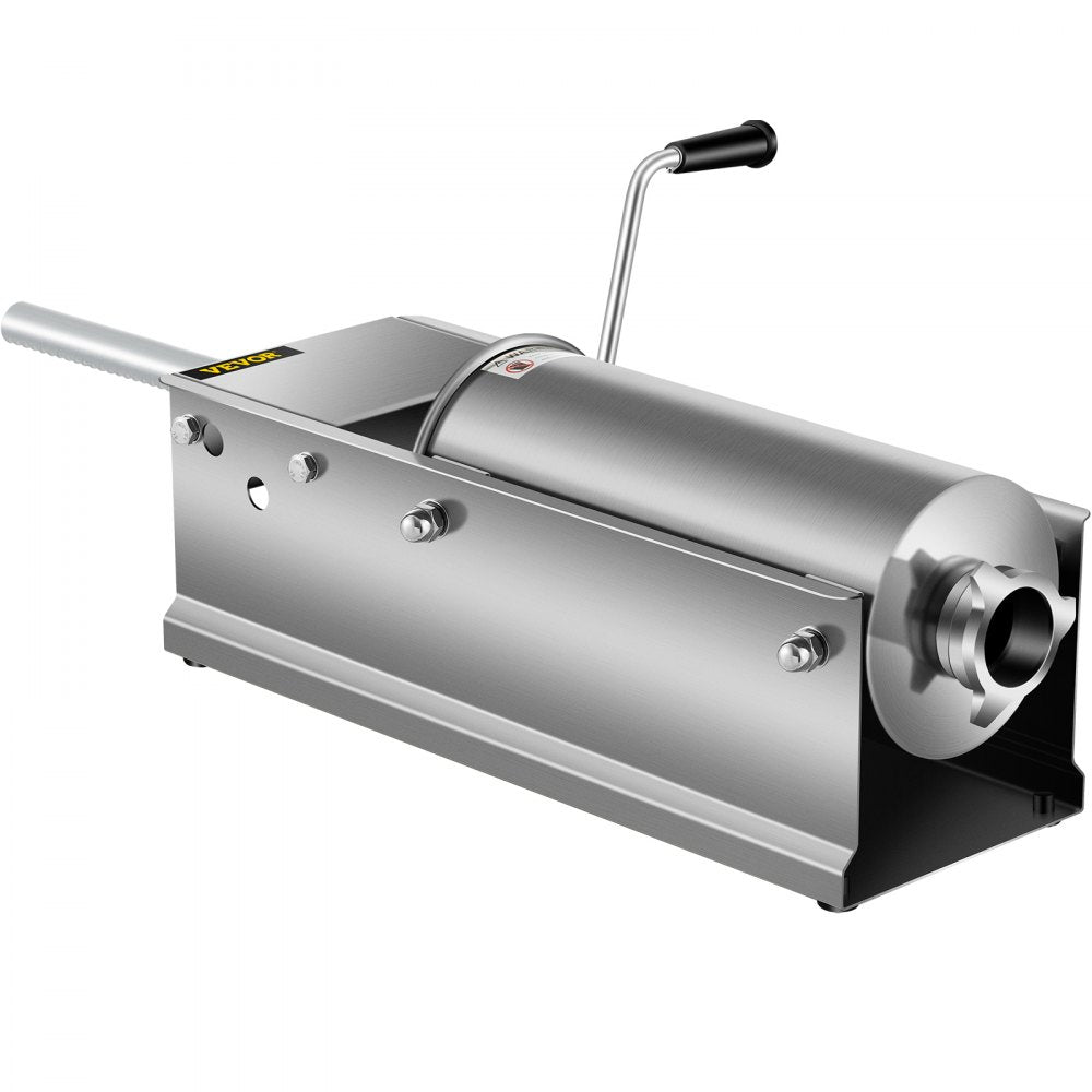 HS-5L - 5L Stainless Steel Sausage Stuffer with 5 Nozzles & Speed Control