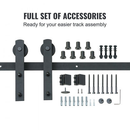 010-2.44m-D - 10FT VEVOR Barn Door Hardware Kit for 330LBS Doors