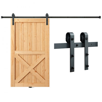 004-2.44M - Heavy-Duty 8FT Barn Door Hardware, Silent Pulley System