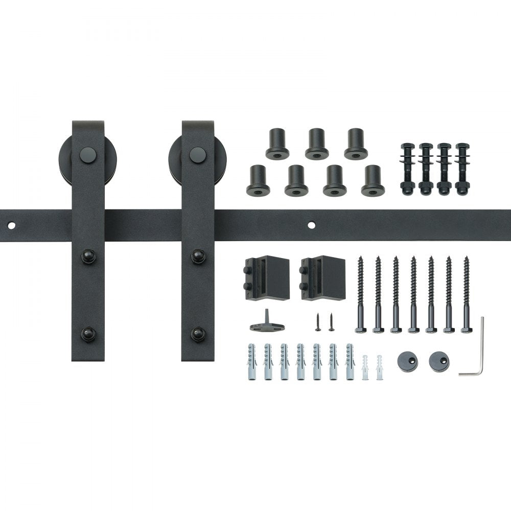 004-2.44M - Heavy-Duty 8FT Barn Door Hardware, Silent Pulley System