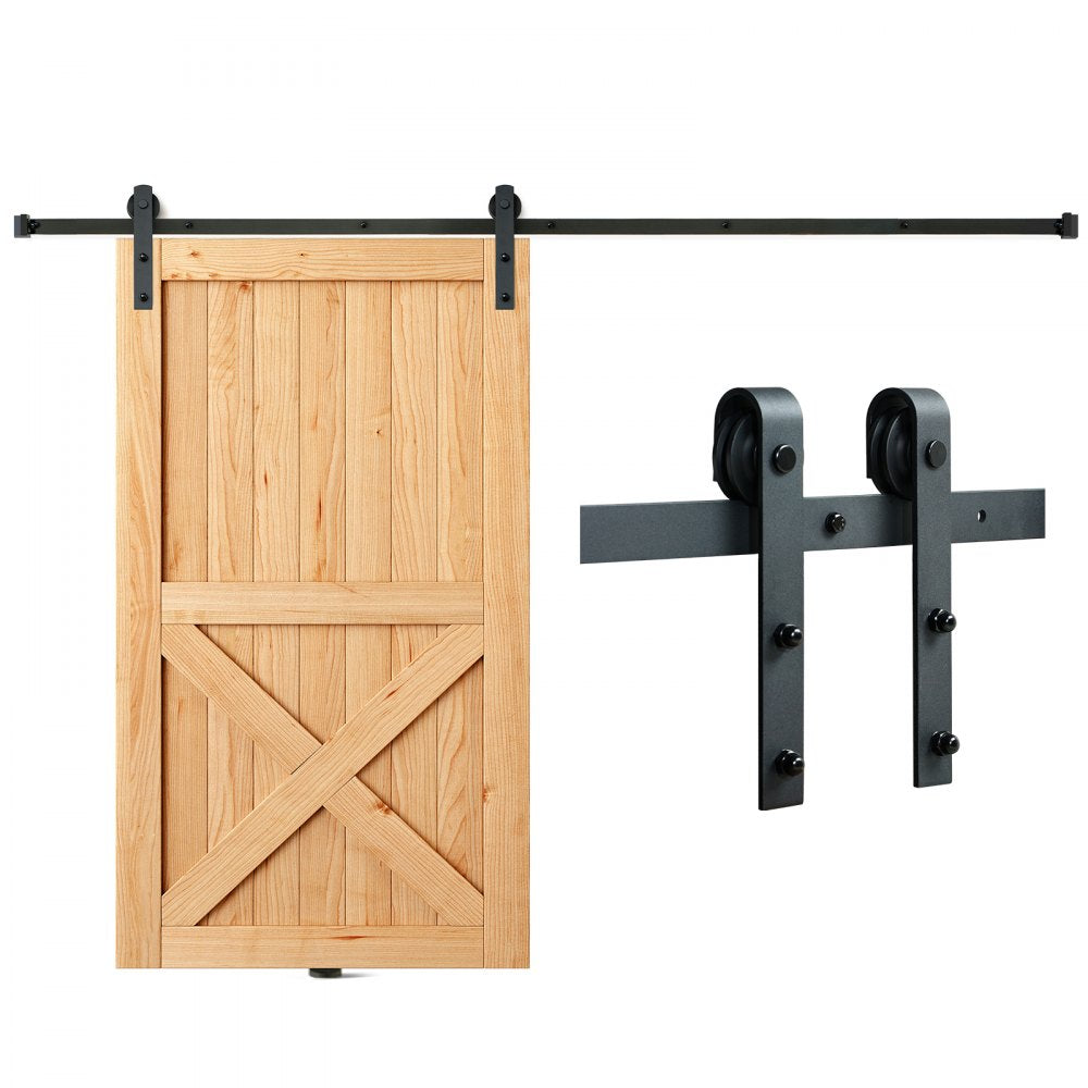 004-2.44M - Heavy-Duty 8FT Barn Door Hardware, Silent Pulley System