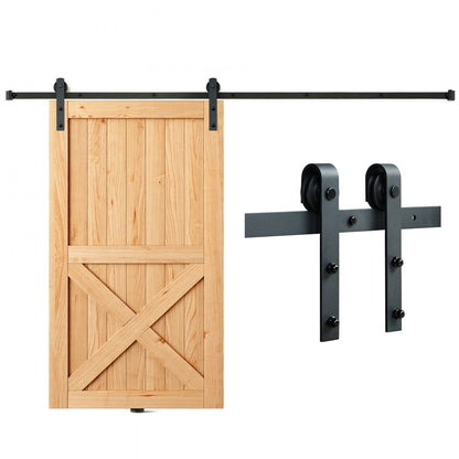 004-2.44M - Heavy-Duty 8FT Barn Door Hardware, Silent Pulley System