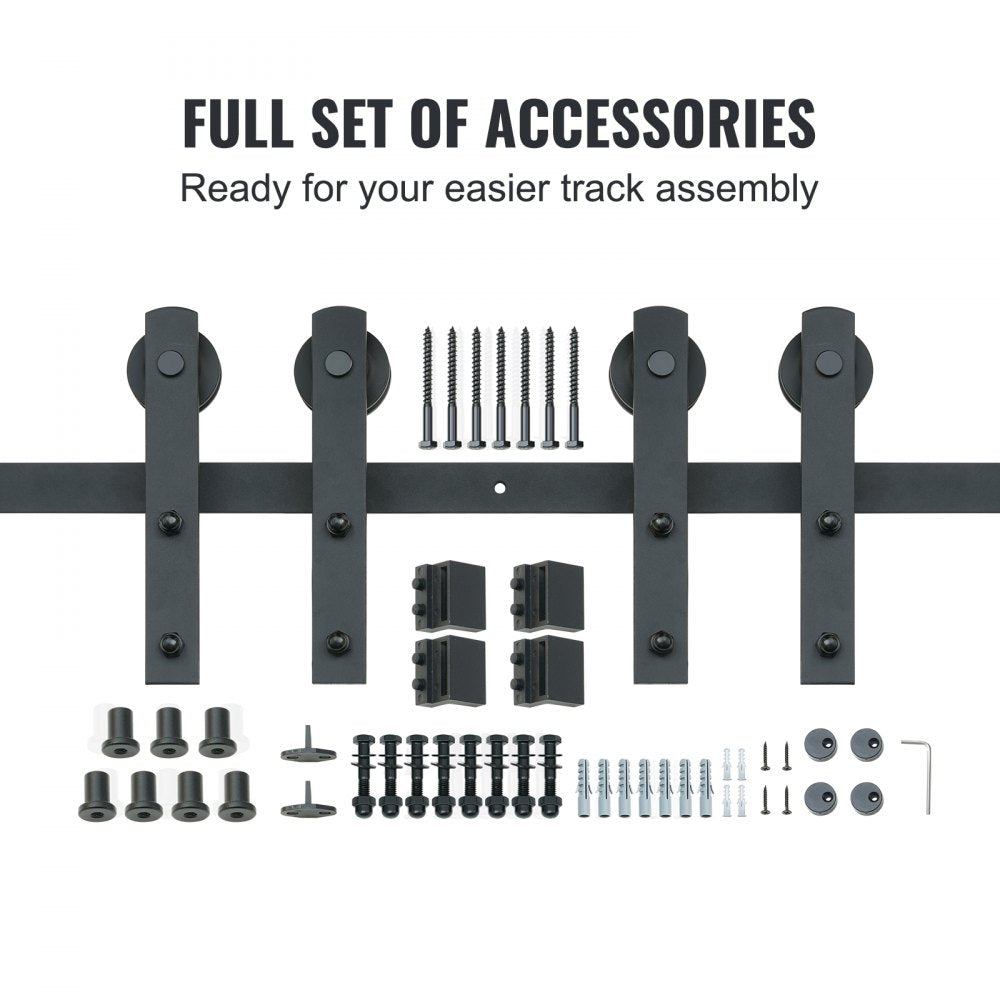 010-3.0m - Durable 8FT VEVOR Barn Door Hardware Kit for Easy Installation
