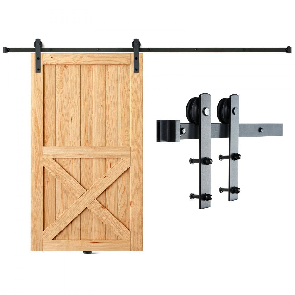 004-2.44m - 8FT Heavy-Duty Barn Door Kit, Supports 330 lbs