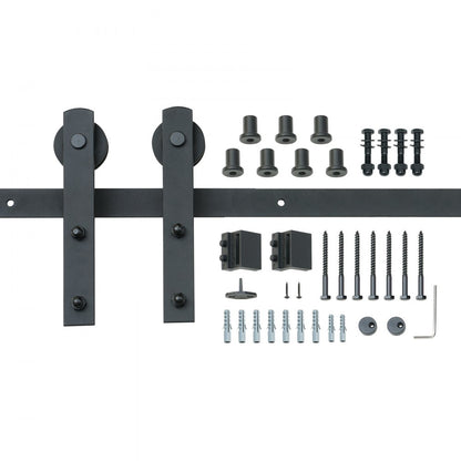 004-2.44m - 8FT Heavy-Duty Barn Door Kit, Supports 330 lbs