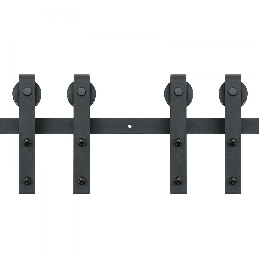 004-3.0M - Heavy-Duty 8FT Barn Door Kit for Double Doors, 330LBS Capacity